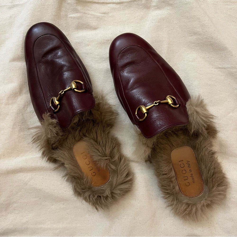 Gucci Horsebit Princetown Slip-On Loafers with Fur